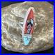 Zuni Gilson Opal Coral Turquoise Multicolor Inlay Ring Sterling Silver Sz 6