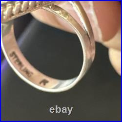 Zuni Gilson Opal Coral Turquoise Multicolor Inlay Ring Sterling Silver Sz 6