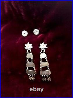 Zuni Old Pawn Vintage Petit Point Chandelier Earrings