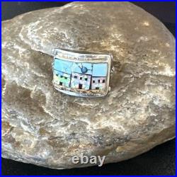 Zuni Pueblo Gilson Opal Turquoise Inlay Ring Sterling Silver Sz 7 19980 Zuni Pueblo Gilson Opal Turquoise Inlay Ring Sterling Silver Sz 7 19980