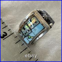 Zuni Pueblo Gilson Opal Turquoise Inlay Ring Sterling Silver Sz 7 19980 Zuni Pueblo Gilson Opal Turquoise Inlay Ring Sterling Silver Sz 7 19980