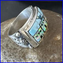 Zuni Pueblo Gilson Opal Turquoise Inlay Ring Sterling Silver Sz 7 19980 Zuni Pueblo Gilson Opal Turquoise Inlay Ring Sterling Silver Sz 7 19980