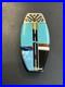 Zuni Silver Turquoise INLAY Coral Money Clip Handmade Vintage Native American