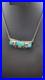Zuni Sterling Silver Turquoise Inlay Necklace VTG Native American Signed