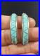 Zuni Vintage Native American Sterling Silver. 925 Turquoise Inlay Earring Signed