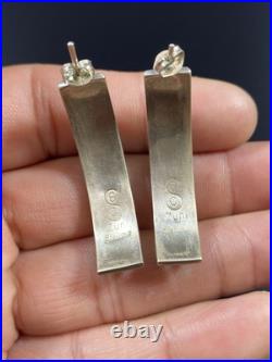 Zuni Vintage Native American Sterling Silver. 925 Turquoise Inlay Earring Signed